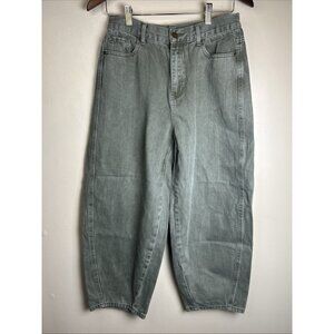 Wide-Leg High-Waist Casual Pants in Sage Green